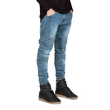 Men Jeans Runway Slim Racer Biker Jeans Fashion Hiphop Skinny Jeans For Men H0292 - Zodfashion