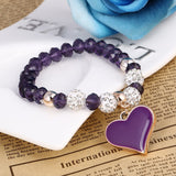 ZOSHI Romantic Vintage Bracelets For Women Heart Pendant Bracelets with crystal Shambhala Beads Fit Pan Bracelets Jewelry - Zodfashion