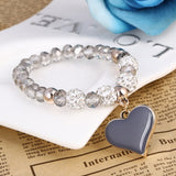 ZOSHI Romantic Vintage Bracelets For Women Heart Pendant Bracelets with crystal Shambhala Beads Fit Pan Bracelets Jewelry - Zodfashion