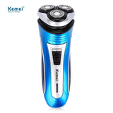 Kemei 220V Rechargeable Electric Shaver 3D Triple Floating Blade Heads Shaving Razors Face Care Men Beard Trimmer Barber Machine - Zodfashion