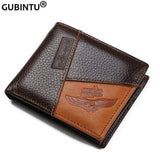 GUBINTU Genuine Leather Men Wallets Coin Pocket Zipper Real Men's Leather Wallet with Coin High Quality Male Purse cartera - Zodfashion