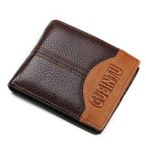 GUBINTU Genuine Leather Men Wallets Coin Pocket Zipper Real Men's Leather Wallet with Coin High Quality Male Purse cartera - Zodfashion