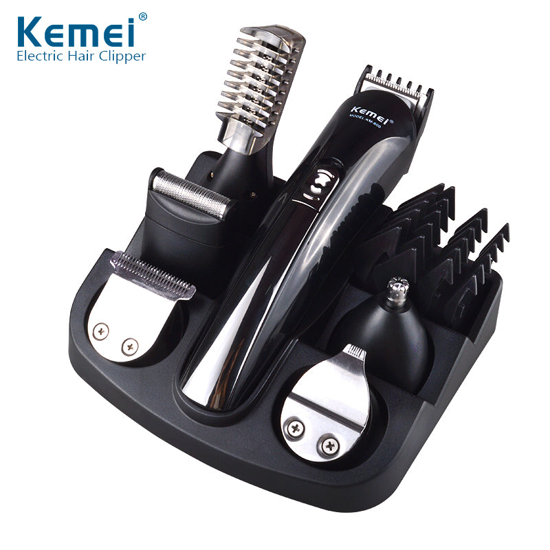 Kemei 6 in 1 Rechargeable Hair Trimmer Titanium Hair Clipper Electric Shaver Beard Trimmer Men Styling Tools Shaving Machine 600 - Zodfashion