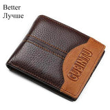 GUBINTU Genuine Leather Men Wallets Coin Pocket Zipper Real Men's Leather Wallet with Coin High Quality Male Purse cartera - Zodfashion