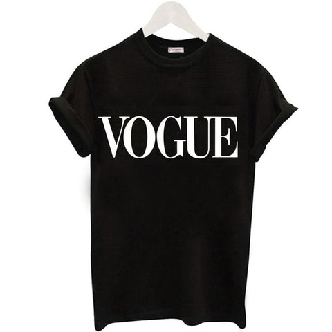 Plus Size S-XL Harajuku Summer T Shirt Women New Arrivals Fashion VOGUE Printed T-shirt Woman Tee Tops Casual Female T-shirts - Zodfashion