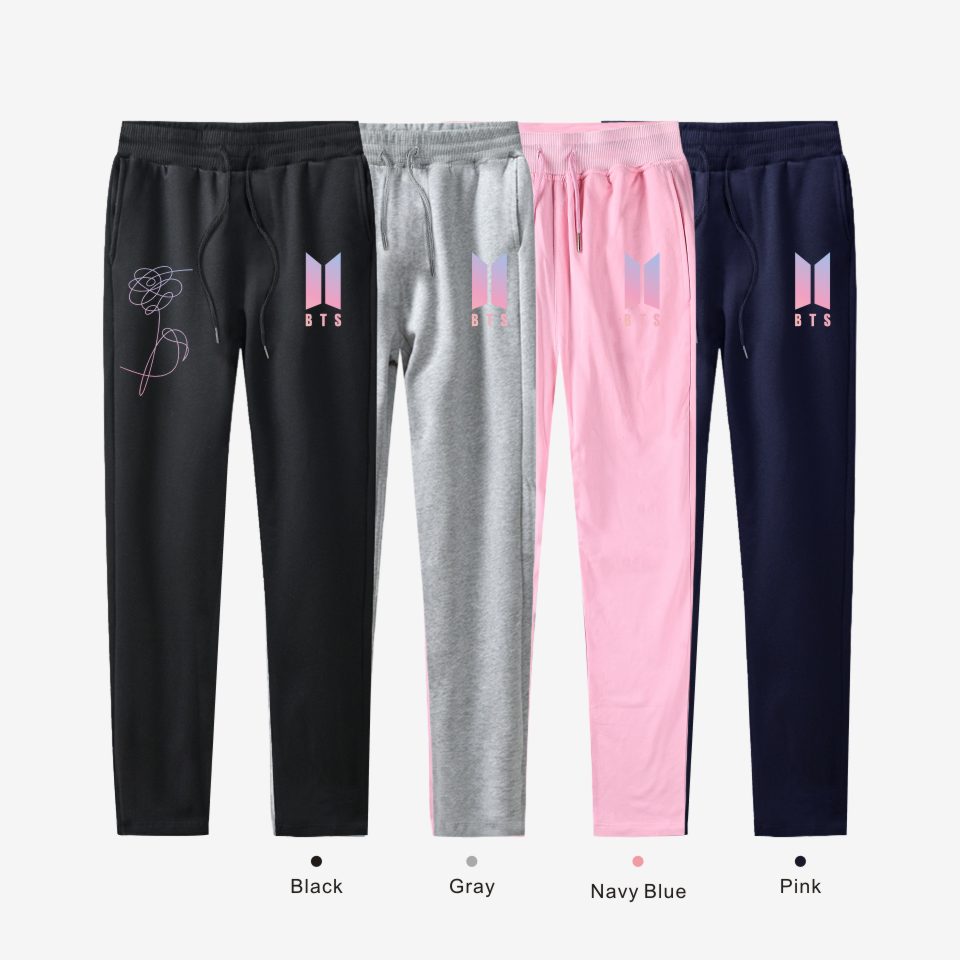 BTS KPOP pants  love yourself 100% cotton men and women Trousers casual Sweatpants Jogger Pants slim fit k-pop clothes plus size - Zodfashion