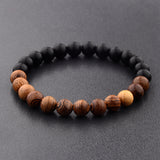 Amader 8mm New Natural Wood Beads Bracelets Men Black Ethinc Meditation White Bracelet Women Prayer Jewelry Yoga ABJ005 - Zodfashion