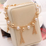 2018 Gold Color Multilayer Beaded Pendant Bracelets and Bangles Fashion Women Heart Butterfly Charm Bracelet Jewelry Accessories - Zodfashion