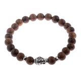 Amader 8mm New Natural Wood Beads Bracelets Men Black Ethinc Meditation White Bracelet Women Prayer Jewelry Yoga ABJ005 - Zodfashion