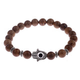 Amader 8mm New Natural Wood Beads Bracelets Men Black Ethinc Meditation White Bracelet Women Prayer Jewelry Yoga ABJ005 - Zodfashion