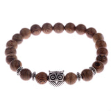 Amader 8mm New Natural Wood Beads Bracelets Men Black Ethinc Meditation White Bracelet Women Prayer Jewelry Yoga ABJ005 - Zodfashion