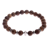 Amader 8mm New Natural Wood Beads Bracelets Men Black Ethinc Meditation White Bracelet Women Prayer Jewelry Yoga ABJ005 - Zodfashion