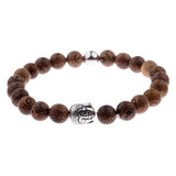 Amader 8mm New Natural Wood Beads Bracelets Men Black Ethinc Meditation White Bracelet Women Prayer Jewelry Yoga ABJ005 - Zodfashion