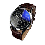 Fashion Faux Leather Mens Analog Quarts Watches Blue Ray Men Wrist Watch 2018 Mens Watches Top Brand Luxury Casual Watch Clock - Zodfashion