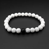 2Pcs/Set Couples Distance Bracelet Classic Natural Stone White and Black Yin Yang Beaded Bracelets for Men Women Best Friend Hot - Zodfashion