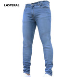 LASPERAL 2018 New Fashion Men's Casual Stretch Skinny Jeans Trousers Tight Pants Solid Color Jeans Men Brand Mens Designer Jeans - Zodfashion