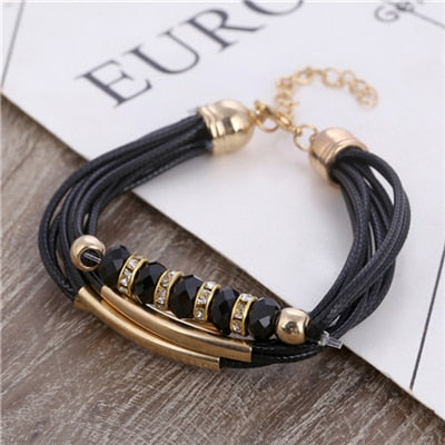 Bracelet Wholesale 2018 New Fashion Jewelry Leather Bracelet for Women Bangle Europe Beads Charms Gold Bracelet Christmas Gift - Zodfashion