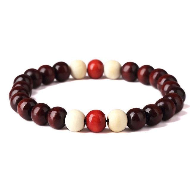 New Fashion Natural Wooden Beaded Root Chakra Jewery & Hip Hop Bead Bracelet Buddha Word Jewelry For Men Women gift Special sale - Zodfashion