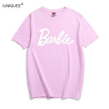 Barbie Letter Print Cotton T-Shirt - Zodfashion