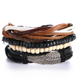 New Fashion Bead Leather Bracelets & bangles for Women 3/4 pcs 1 Set Multilayer Wristband Bracelet Men Pulseiras dropshiping - Zodfashion