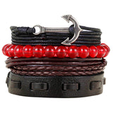 New Fashion Bead Leather Bracelets & bangles for Women 3/4 pcs 1 Set Multilayer Wristband Bracelet Men Pulseiras dropshiping - Zodfashion