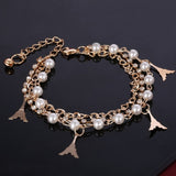 2018 Gold Color Multilayer Beaded Pendant Bracelets and Bangles Fashion Women Heart Butterfly Charm Bracelet Jewelry Accessories - Zodfashion