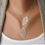 Chain Necklace Leaf - Zodfashion