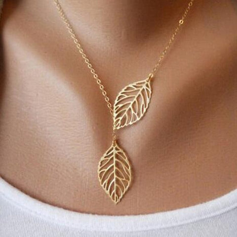 Chain Necklace Leaf - Zodfashion