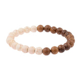 Amader 8mm New Natural Wood Beads Bracelets Men Black Ethinc Meditation White Bracelet Women Prayer Jewelry Yoga ABJ005 - Zodfashion