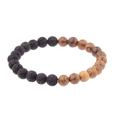 Amader 8mm New Natural Wood Beads Bracelets Men Black Ethinc Meditation White Bracelet Women Prayer Jewelry Yoga ABJ005 - Zodfashion