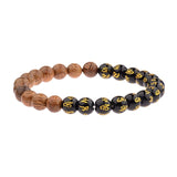 Amader 8mm New Natural Wood Beads Bracelets Men Black Ethinc Meditation White Bracelet Women Prayer Jewelry Yoga ABJ005 - Zodfashion