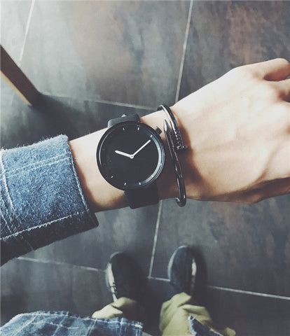 Minimalist stylish men quartz watches drop shipping 2018 new fashion simple black clock BGG brand male wristwatches gifts - Zodfashion