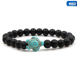 Summer Style Sea Turtle Beads Bracelets For Women Men Classic 14 colors Natural Stone Elastic Friendship Bracelet Beach Jewelry - Zodfashion