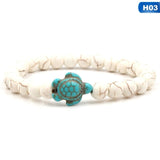 Summer Style Sea Turtle Beads Bracelets For Women Men Classic 14 colors Natural Stone Elastic Friendship Bracelet Beach Jewelry - Zodfashion