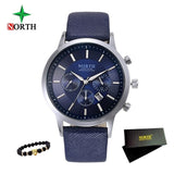 2018 Mens Watches NORTH Brand Luxury Casual Military Quartz Sports Wristwatch Leather Strap Male Clock watch relogio masculino - Zodfashion