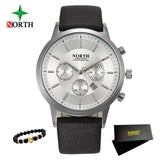 2018 Mens Watches NORTH Brand Luxury Casual Military Quartz Sports Wristwatch Leather Strap Male Clock watch relogio masculino - Zodfashion