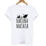 2017 Hakuna Matata letter print Tee shirt Homme Summer Women Short Sleeve t shirt Plus Size women casual 100% Cotton top - Zodfashion